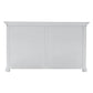 NovaSolo Halifax 57" Classic White Mahogany Buffet Hutch Cabinet With 4 Doors & 2 Adjustable Shelves
