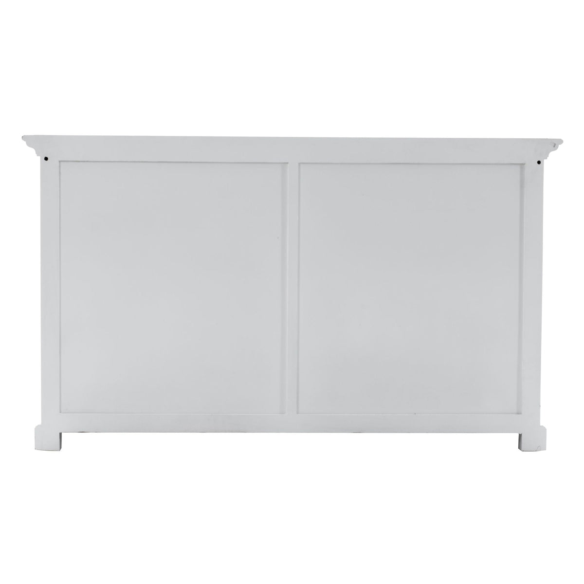 NovaSolo Halifax 57" Classic White Mahogany Buffet Hutch Cabinet With 4 Doors & 2 Adjustable Shelves