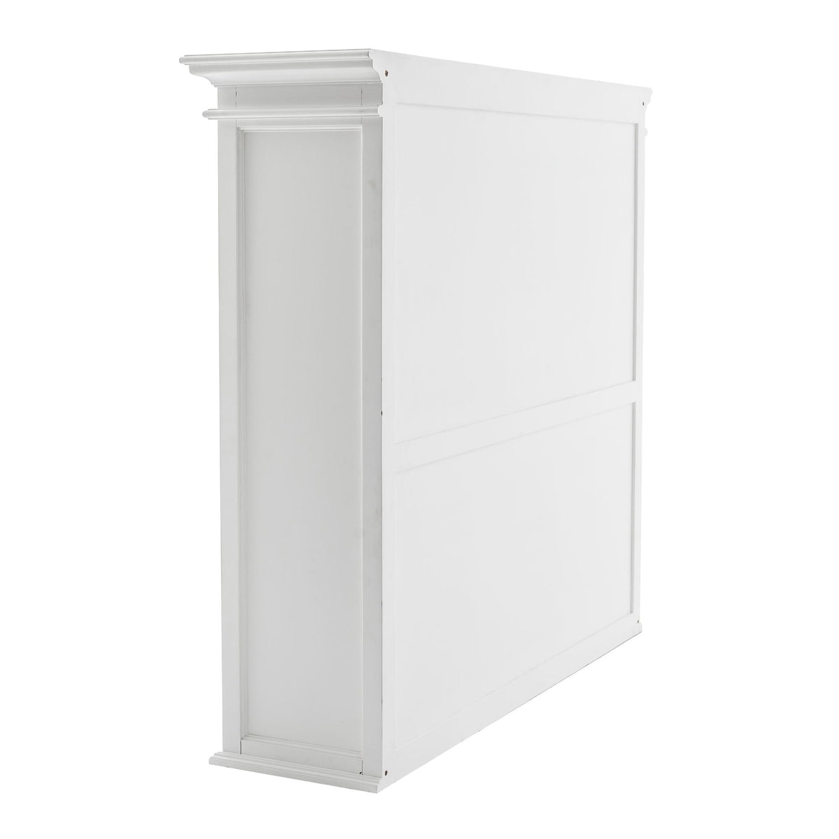 NovaSolo Halifax 57" Classic White Mahogany Buffet Hutch Cabinet With 4 Doors & 2 Adjustable Shelves