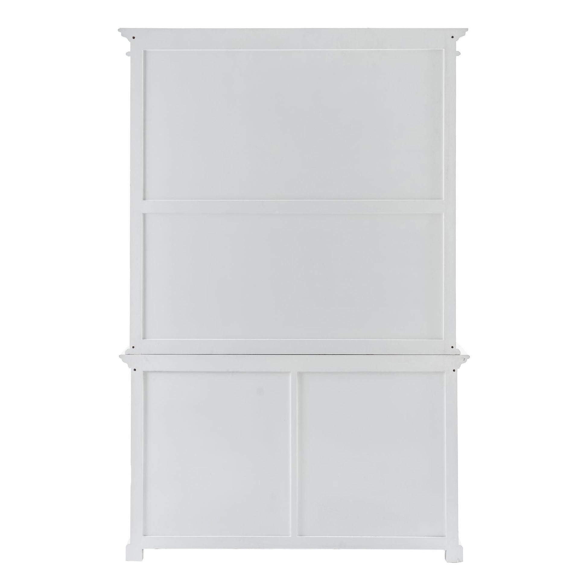 NovaSolo Halifax 57" Classic White Mahogany Buffet Hutch Cabinet With 4 Doors & 2 Adjustable Shelves
