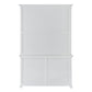 NovaSolo Halifax 57" Classic White Mahogany Buffet Hutch Cabinet With 4 Doors & 2 Adjustable Shelves