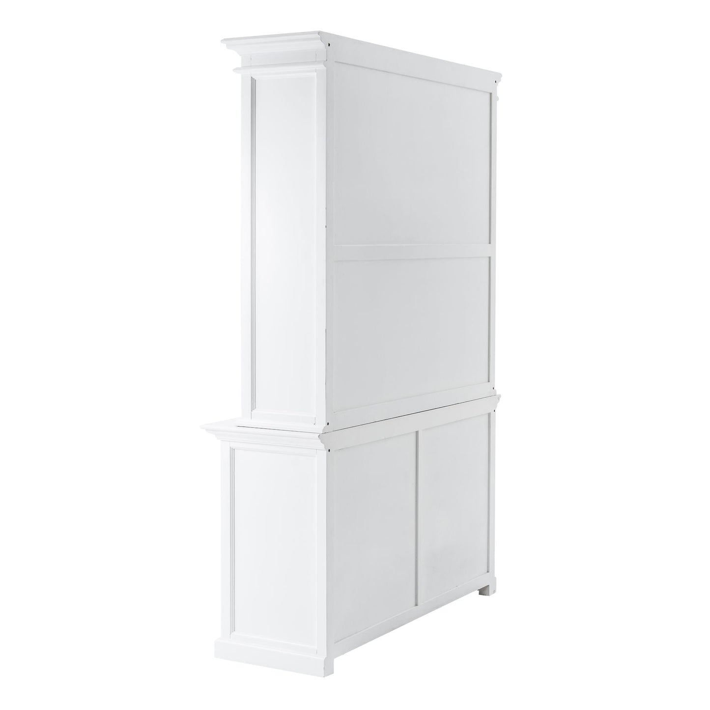 NovaSolo Halifax 57" Classic White Mahogany Buffet Hutch Cabinet With 4 Doors & 2 Adjustable Shelves