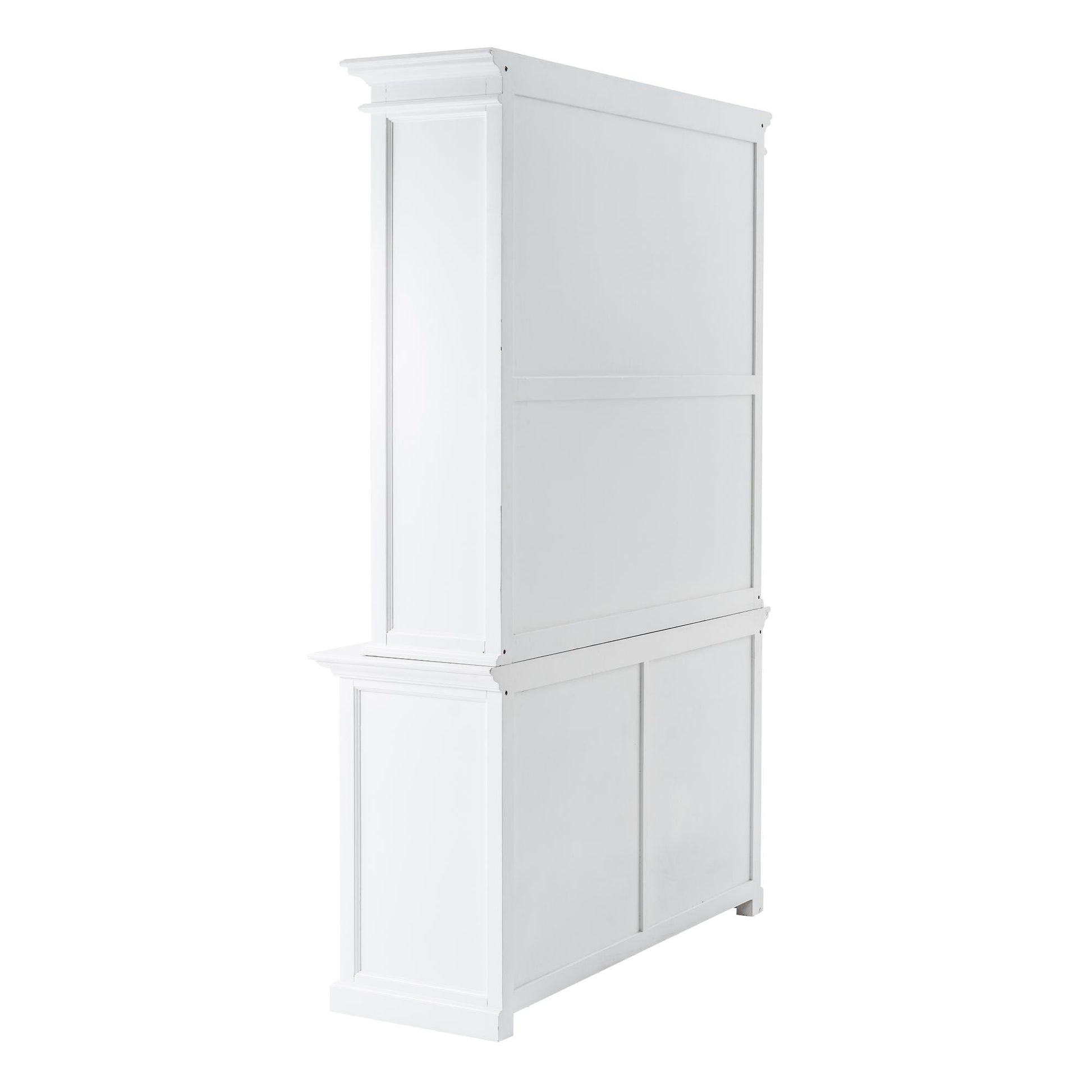NovaSolo Halifax 57" Classic White Mahogany Buffet Hutch Cabinet With 4 Doors & 2 Adjustable Shelves