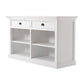 NovaSolo Halifax 57" Classic White Mahogany Buffet With 2 Drawers