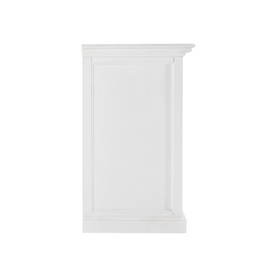 NovaSolo Halifax 57" Classic White Mahogany Buffet With 2 Glass/ Wooden Doors & 3 Drawers