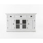 NovaSolo Halifax 57" Classic White Mahogany Buffet With 2 Glass/ Wooden Doors & 3 Drawers