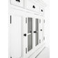 NovaSolo Halifax 57" Classic White Mahogany Buffet With 2 Glass/ Wooden Doors & 3 Drawers