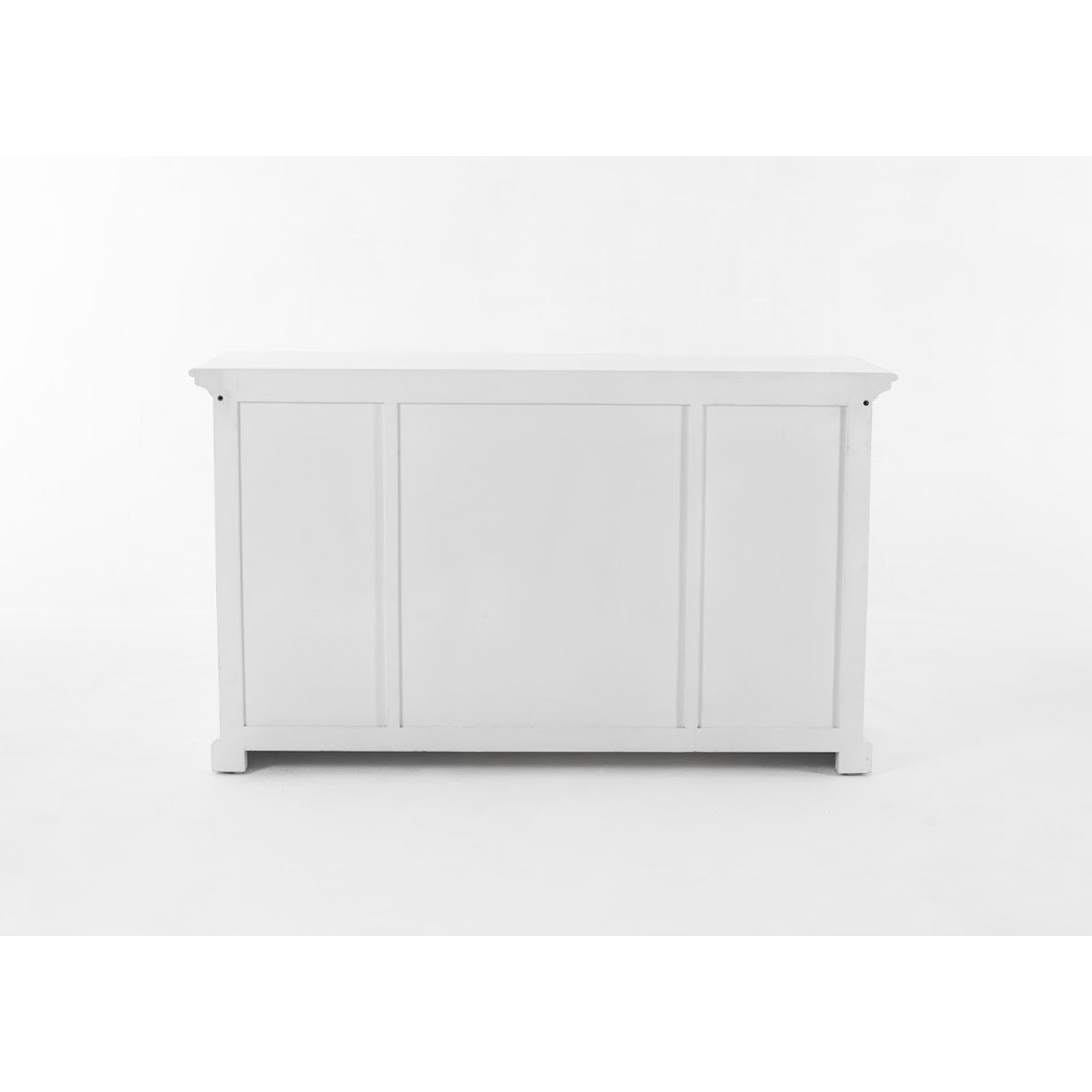 NovaSolo Halifax 57" Classic White Mahogany Buffet With 2 Glass/ Wooden Doors & 3 Drawers