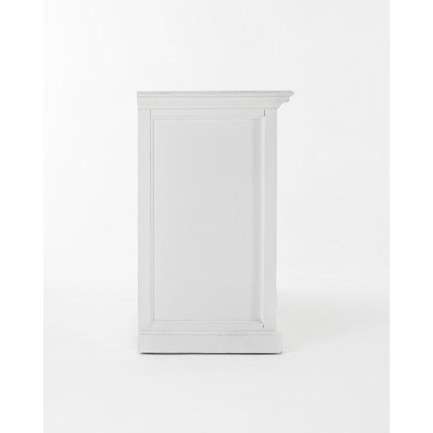 NovaSolo Halifax 57" Classic White Mahogany Buffet With 2 Glass/ Wooden Doors & 3 Drawers
