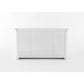 NovaSolo Halifax 57" Classic White Mahogany Buffet With 2 Glass/ Wooden Doors & 3 Drawers