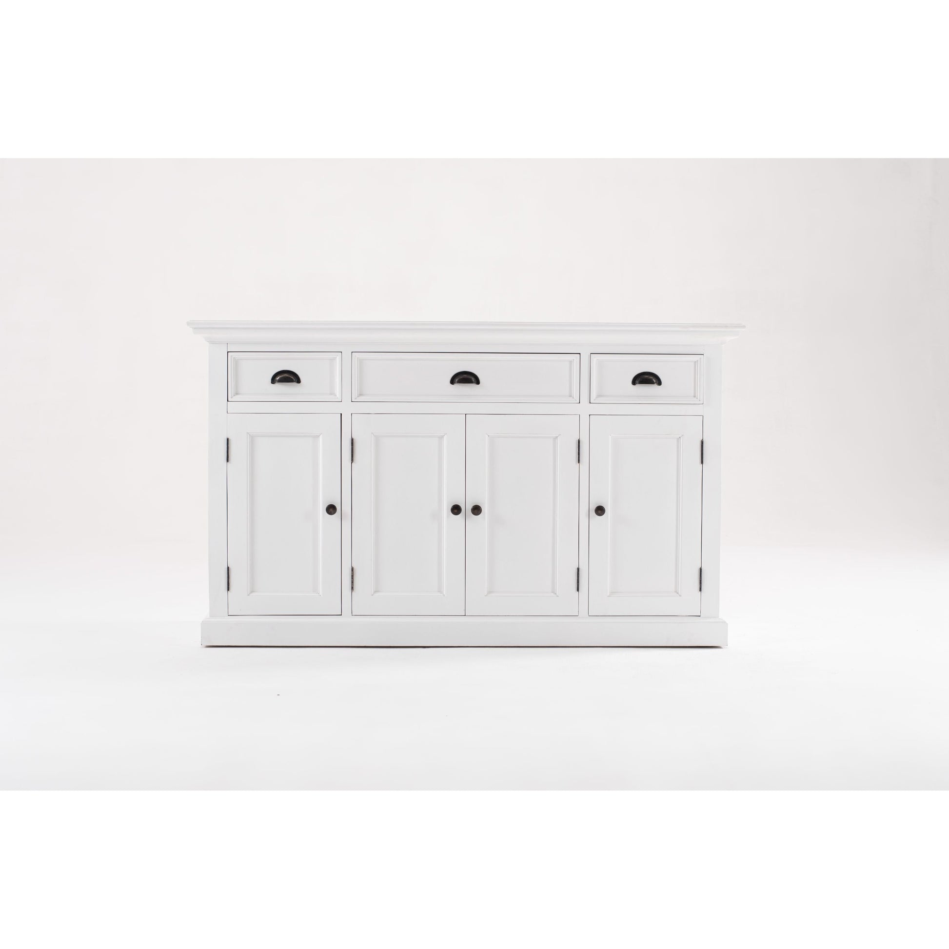 NovaSolo Halifax 57" Classic White Mahogany Buffet With 4 Doors & 3 Drawers