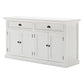 NovaSolo Halifax 57" Classic White Mahogany Buffet With 4 Doors & 3 Drawers