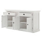 NovaSolo Halifax 57" Classic White Mahogany Buffet With 4 Doors & 3 Drawers