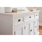 NovaSolo Halifax 57" Classic White Mahogany Buffet With 4 Doors & 3 Drawers