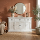 NovaSolo Halifax 57" Classic White Mahogany Buffet With 4 Doors & 3 Drawers