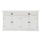 NovaSolo Halifax 57" Classic White Mahogany Buffet With 4 Doors & 3 Drawers