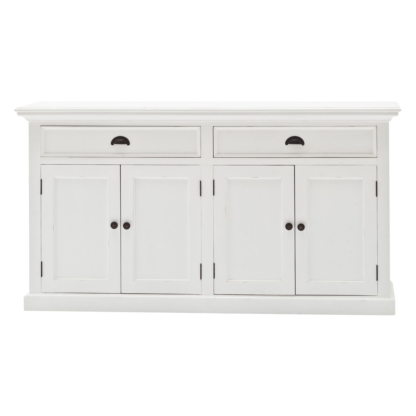 NovaSolo Halifax 57" Classic White Mahogany Buffet With 4 Doors & 3 Drawers