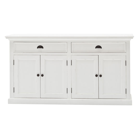 NovaSolo Halifax 57" Classic White Mahogany Buffet With 4 Doors & 3 Drawers