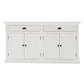 NovaSolo Halifax 57" Classic White Mahogany Buffet With 4 Doors & 3 Drawers