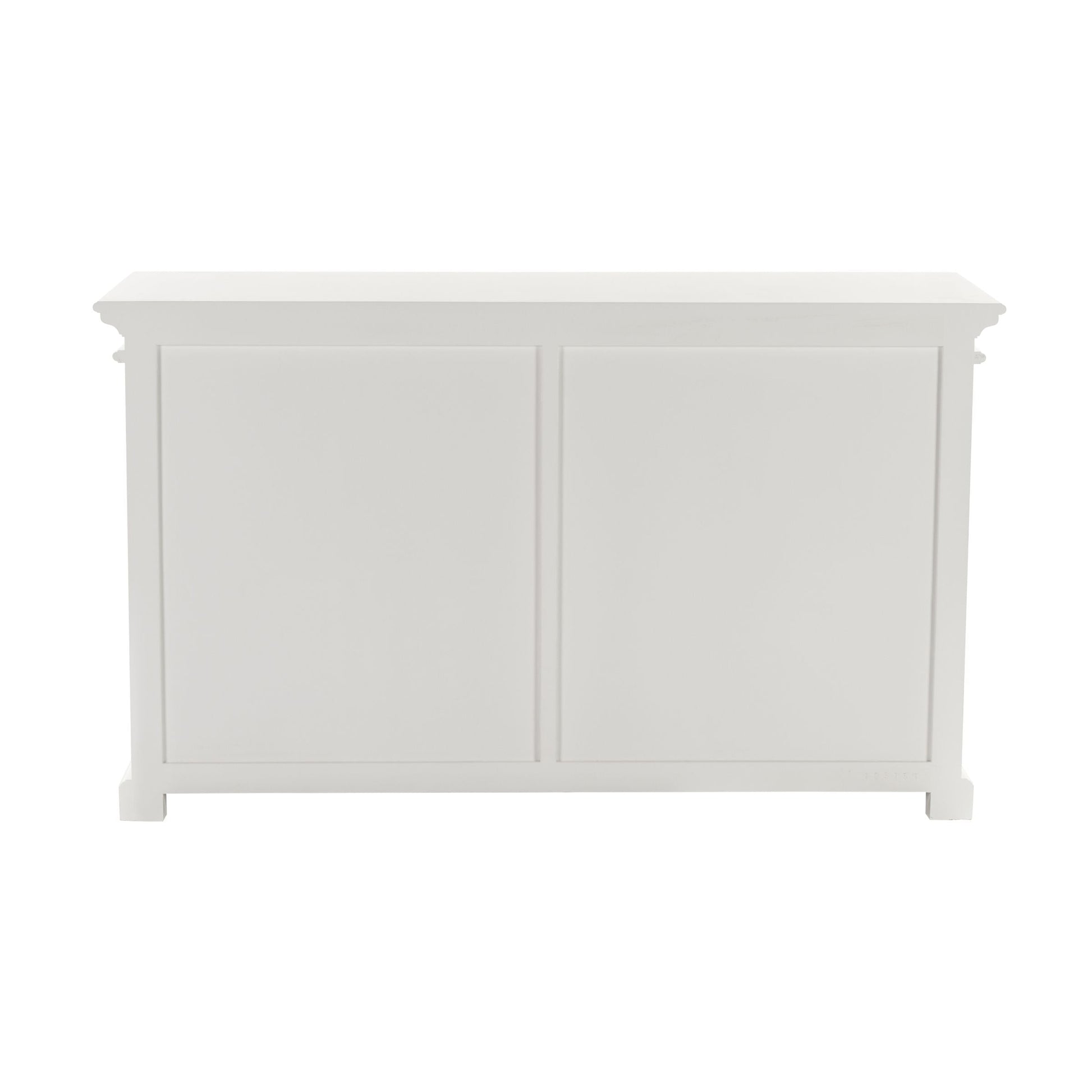 NovaSolo Halifax 57" Classic White Mahogany Buffet With 4 Glass Doors