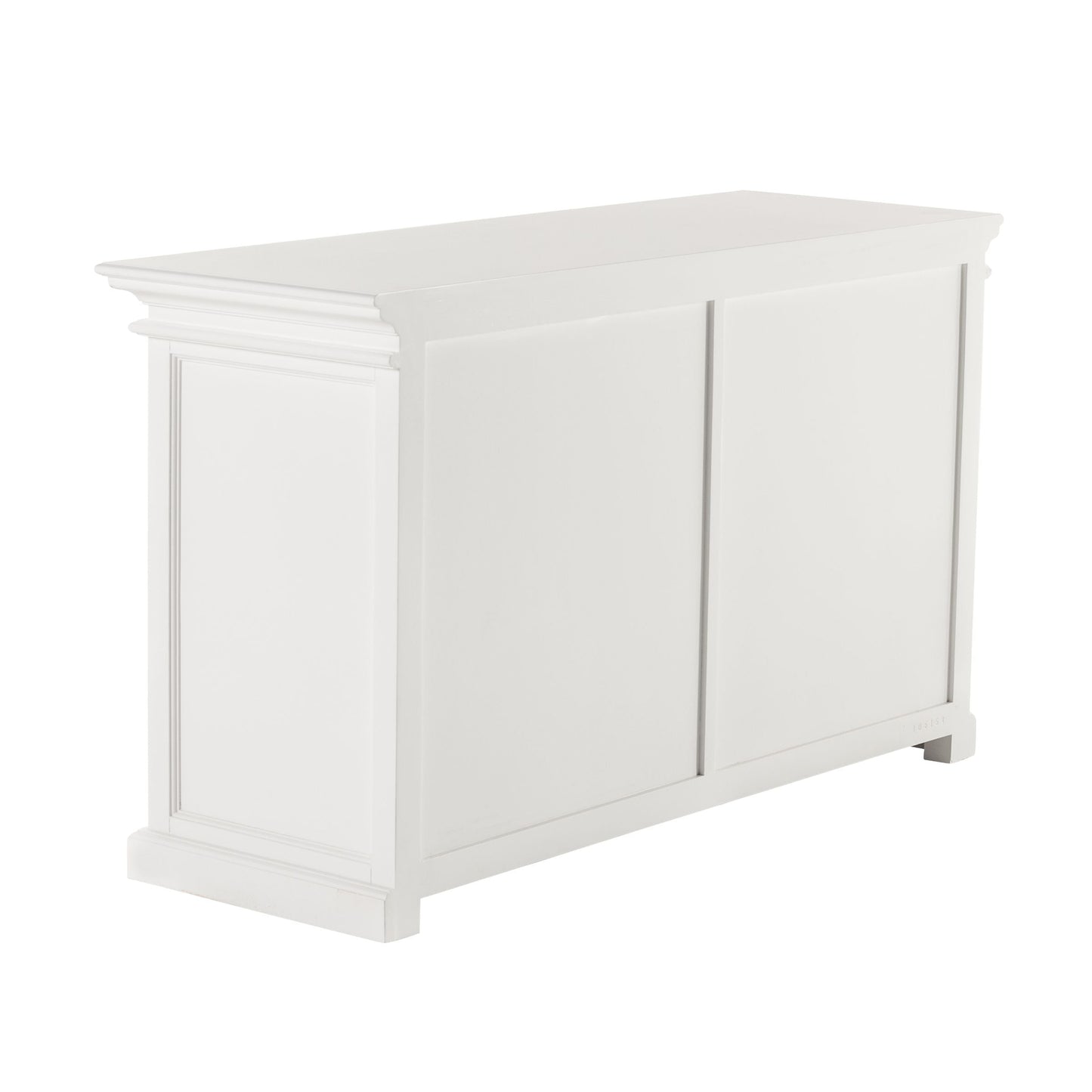 NovaSolo Halifax 57" Classic White Mahogany Buffet With 4 Glass Doors