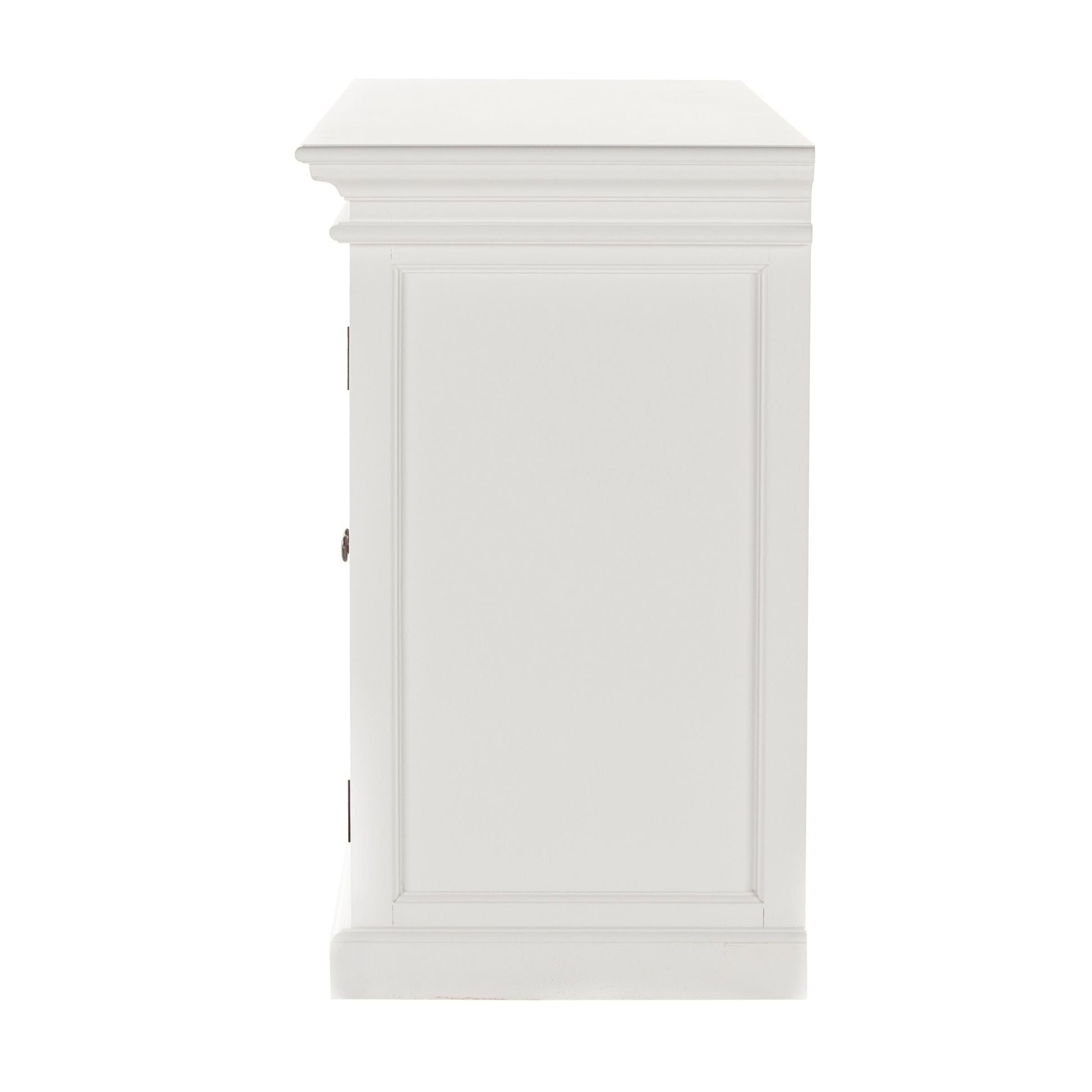 NovaSolo Halifax 57" Classic White Mahogany Buffet With 4 Glass Doors