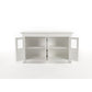 NovaSolo Halifax 57" Classic White Mahogany Buffet With 4 Glass Doors