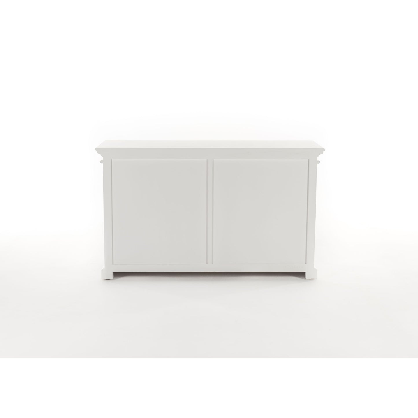 NovaSolo Halifax 57" Classic White Mahogany Buffet With 4 Glass Doors