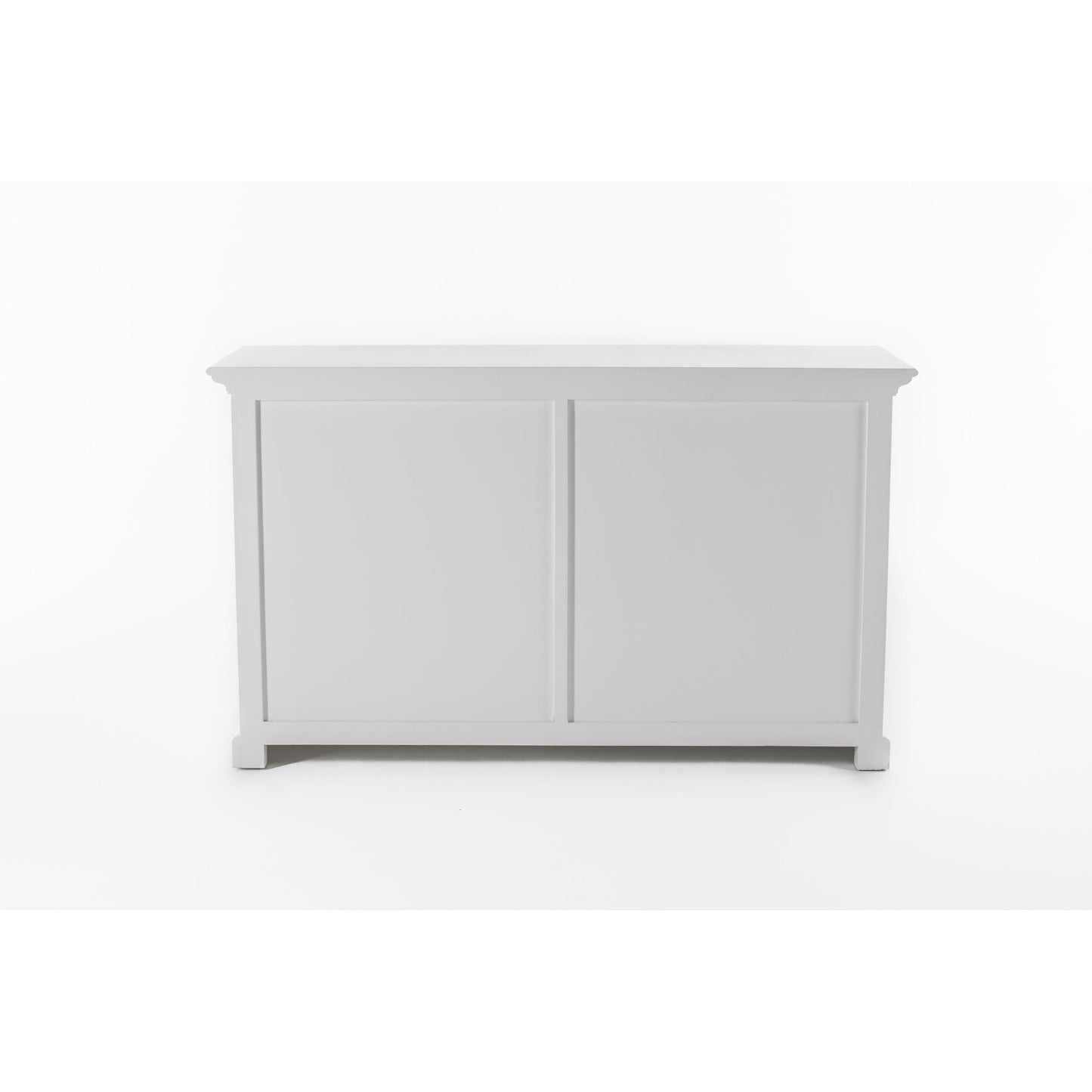 NovaSolo Halifax 57" Classic White Mahogany Buffet With 4 Glass Doors & 2 Drawers