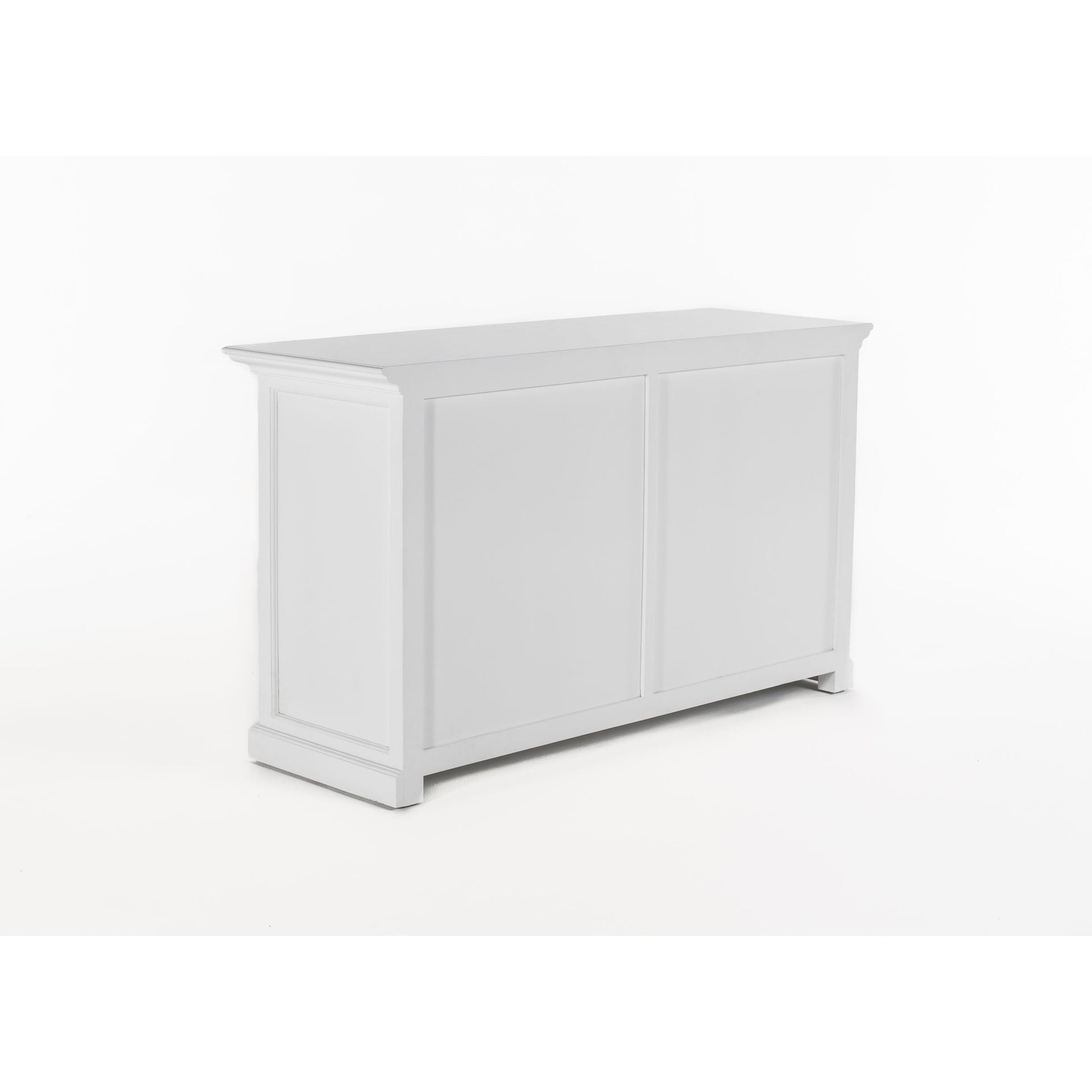 NovaSolo Halifax 57" Classic White Mahogany Buffet With 4 Glass Doors & 2 Drawers