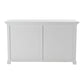 NovaSolo Halifax 57" Classic White Mahogany Buffet With 4 Glass Doors & 2 Drawers