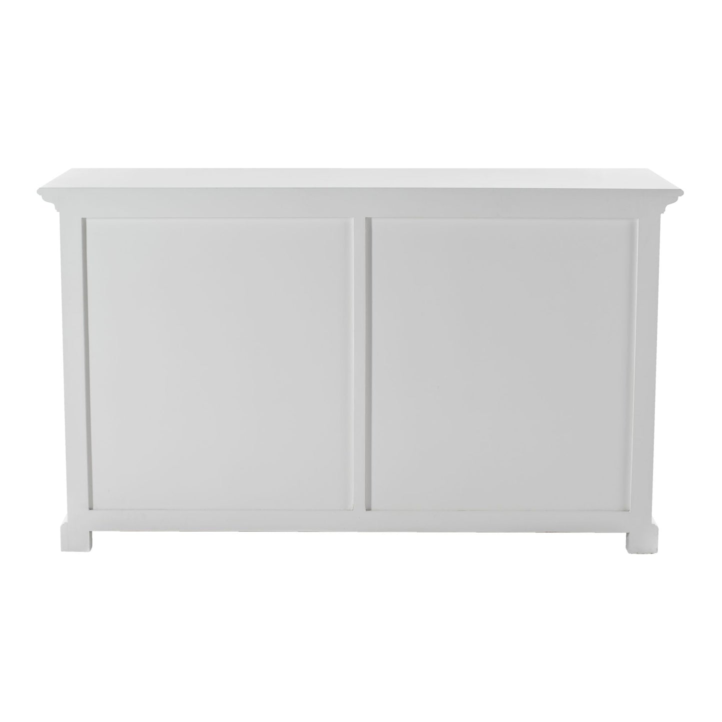 NovaSolo Halifax 57" Classic White Mahogany Buffet With 4 Glass Doors & 2 Drawers