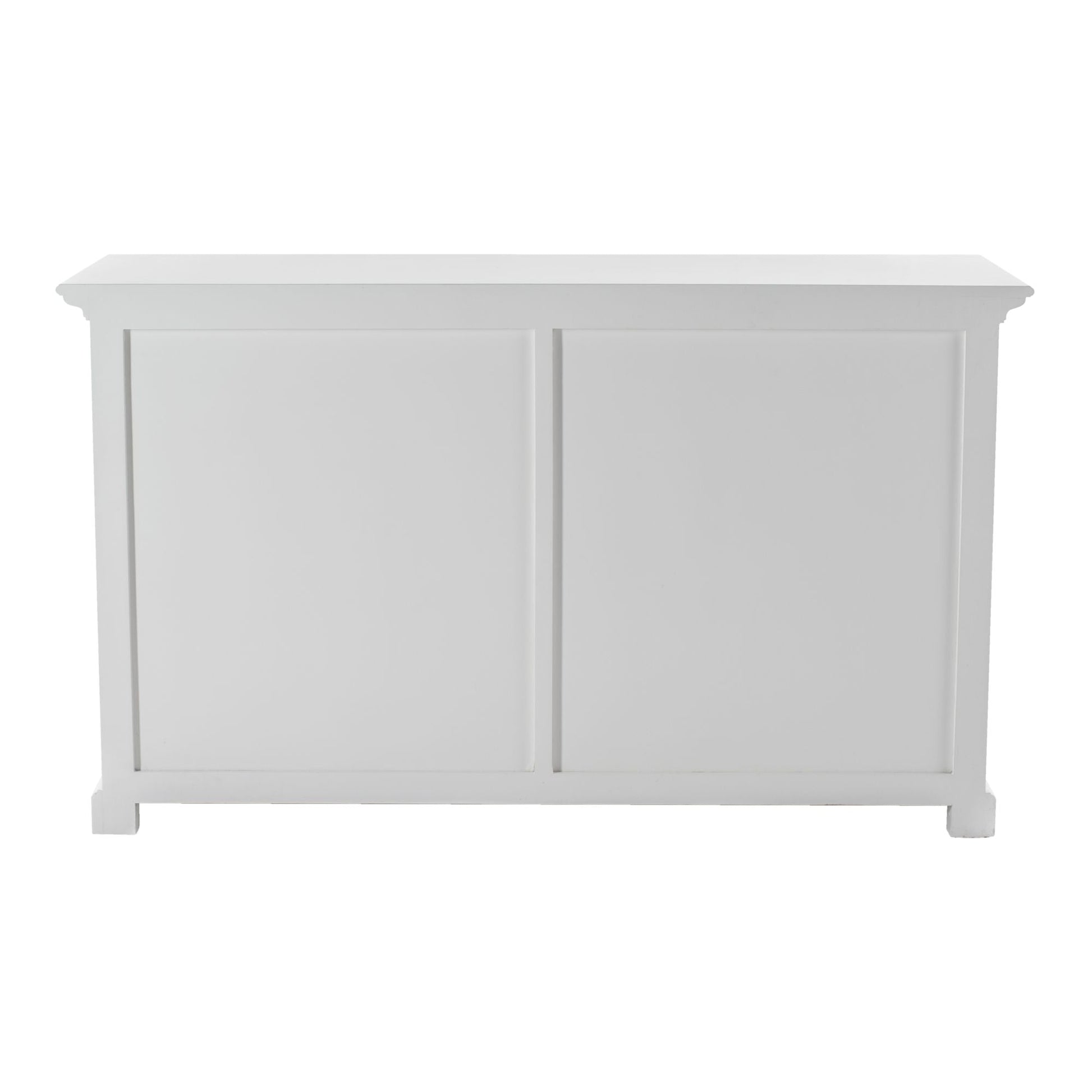 NovaSolo Halifax 57" Classic White Mahogany Buffet With 4 Glass Doors & 2 Drawers