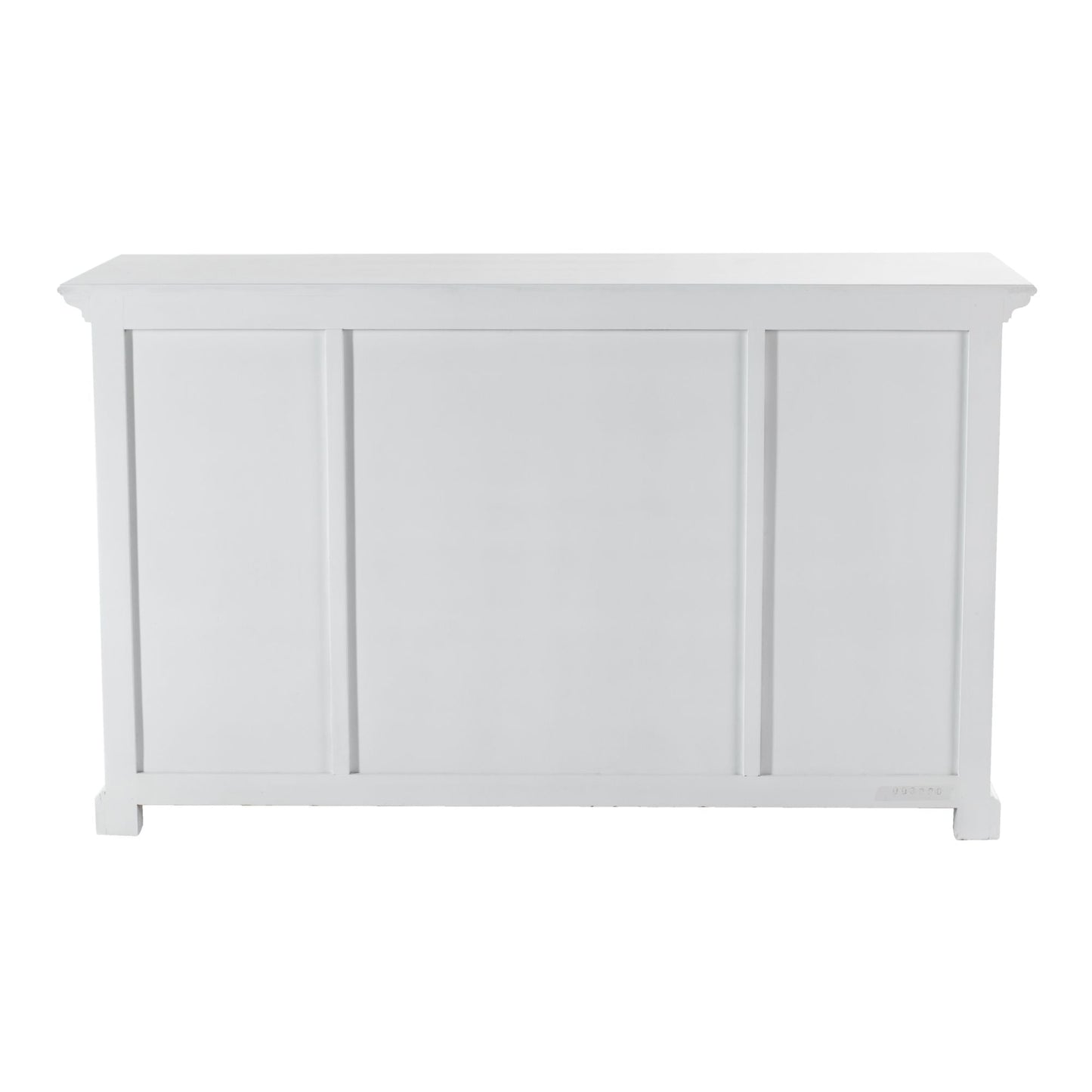 NovaSolo Halifax 57" Classic White Mahogany Buffet With 4 Glass Doors & 3 Drawers