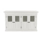 NovaSolo Halifax 57" Classic White Mahogany Buffet With 4 Glass Doors