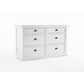 NovaSolo Halifax 57" Classic White Mahogany Buffet With 6 Drawers