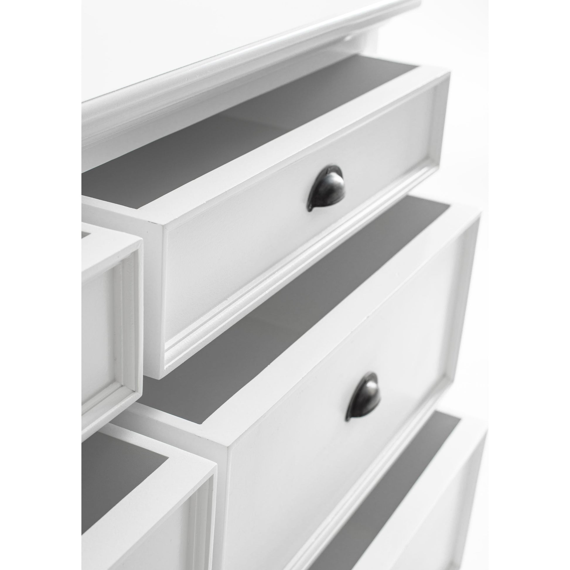 NovaSolo Halifax 57" Classic White Mahogany Buffet With 6 Drawers