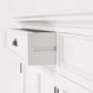 NovaSolo Halifax 57" Classic White Mahogany Glass Display Hutch Cabinet With 6 Doors & 2 Drawers