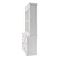 NovaSolo Halifax 57" Classic White Mahogany Glass Display Hutch Cabinet With 6 Doors & 2 Drawers