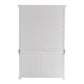 NovaSolo Halifax 57" Classic White Mahogany Glass Display Hutch Cabinet With 6 Doors & 2 Drawers
