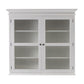 NovaSolo Halifax 57" Classic White Mahogany Glass Display Hutch Cabinet With 6 Doors & 2 Drawers