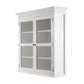 NovaSolo Halifax 57" Classic White Mahogany Glass Display Hutch Cabinet With 6 Doors & 2 Drawers
