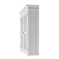 NovaSolo Halifax 57" Classic White Mahogany Glass Display Hutch Cabinet With 6 Doors & 2 Drawers