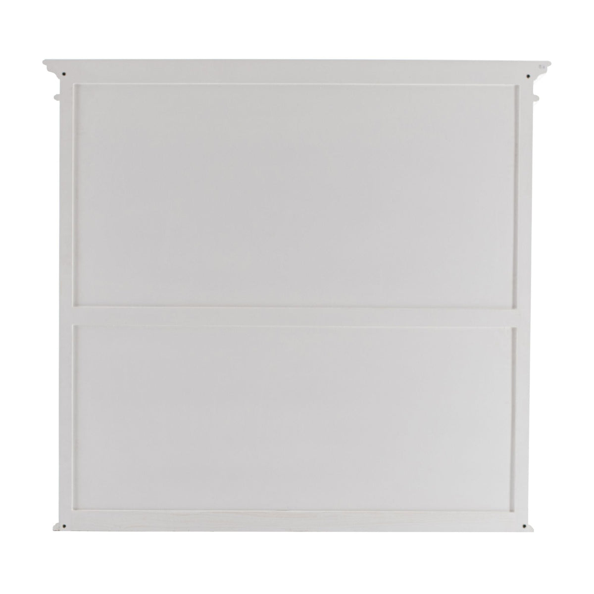 NovaSolo Halifax 57" Classic White Mahogany Glass Display Hutch Cabinet With 6 Doors & 2 Drawers