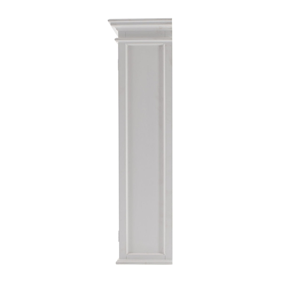 NovaSolo Halifax 57" Classic White Mahogany Glass Display Hutch Cabinet With 6 Doors & 2 Drawers