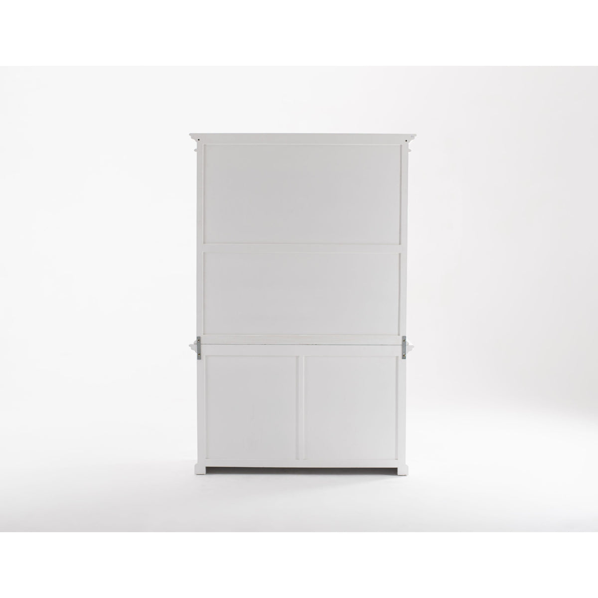 NovaSolo Halifax 57" Classic White Mahogany Glass Display Hutch Cabinet With 6 Doors & 2 Drawers