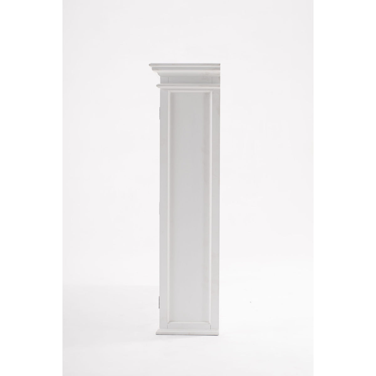 NovaSolo Halifax 57" Classic White Mahogany Glass Display Hutch Cabinet With 6 Doors & 2 Drawers