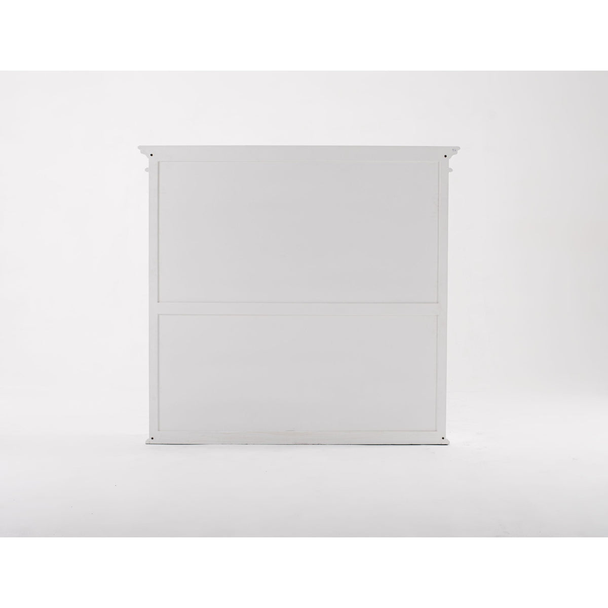 NovaSolo Halifax 57" Classic White Mahogany Glass Display Hutch Cabinet With 6 Doors & 2 Drawers