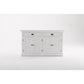 NovaSolo Halifax 57" Classic White Mahogany Glass Display Hutch Cabinet With 6 Doors & 2 Drawers