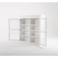 NovaSolo Halifax 57" Classic White Mahogany Glass Display Hutch Cabinet With 6 Doors & 2 Drawers